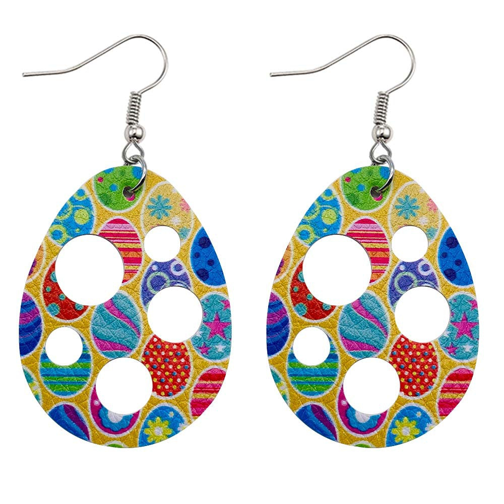 Wholesale Easter Cutout Leatherette Earrings